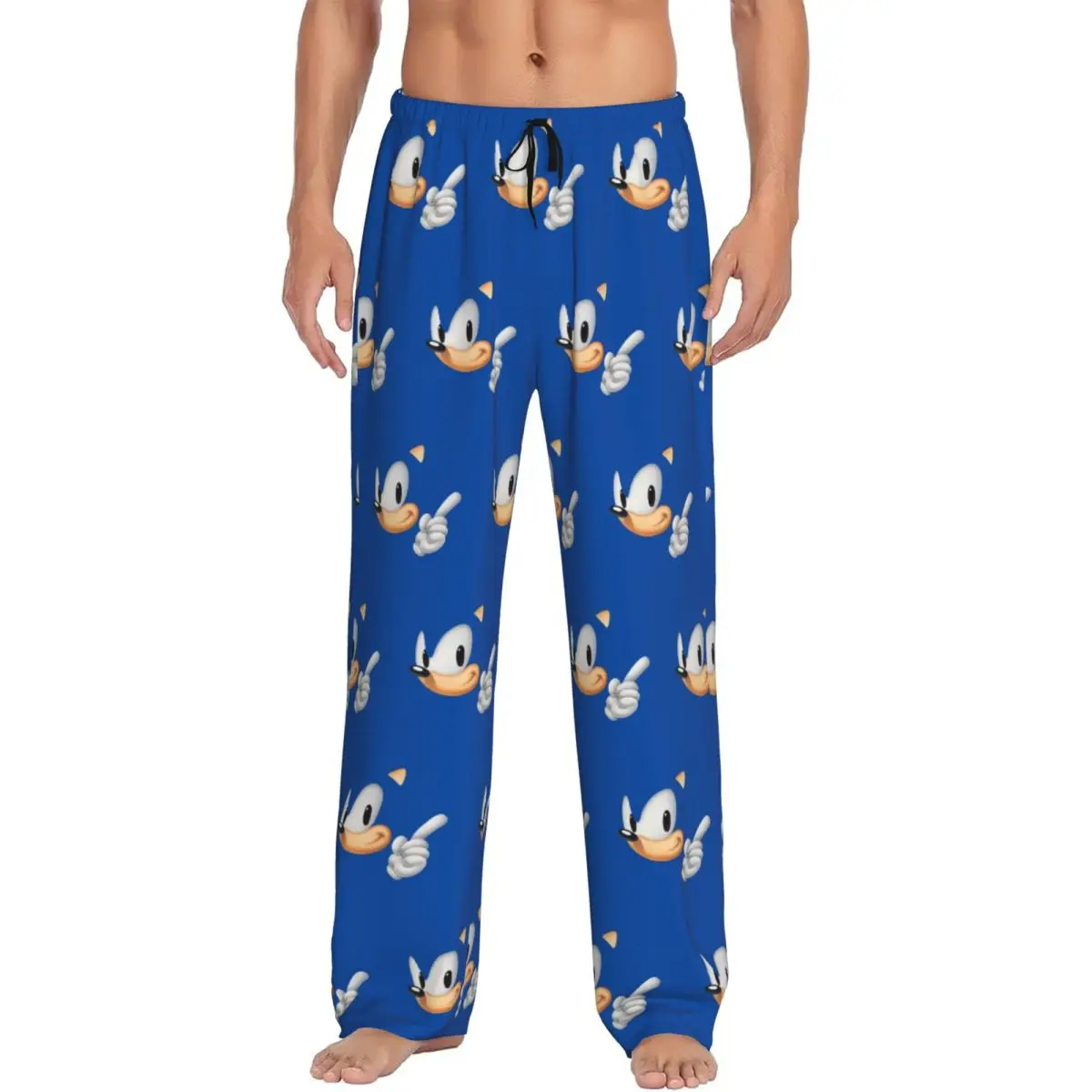 

Custom Men's Soniced Pajama Pants Printed Hedgehog Game Sleep Sleepwear Bottoms with Pockets