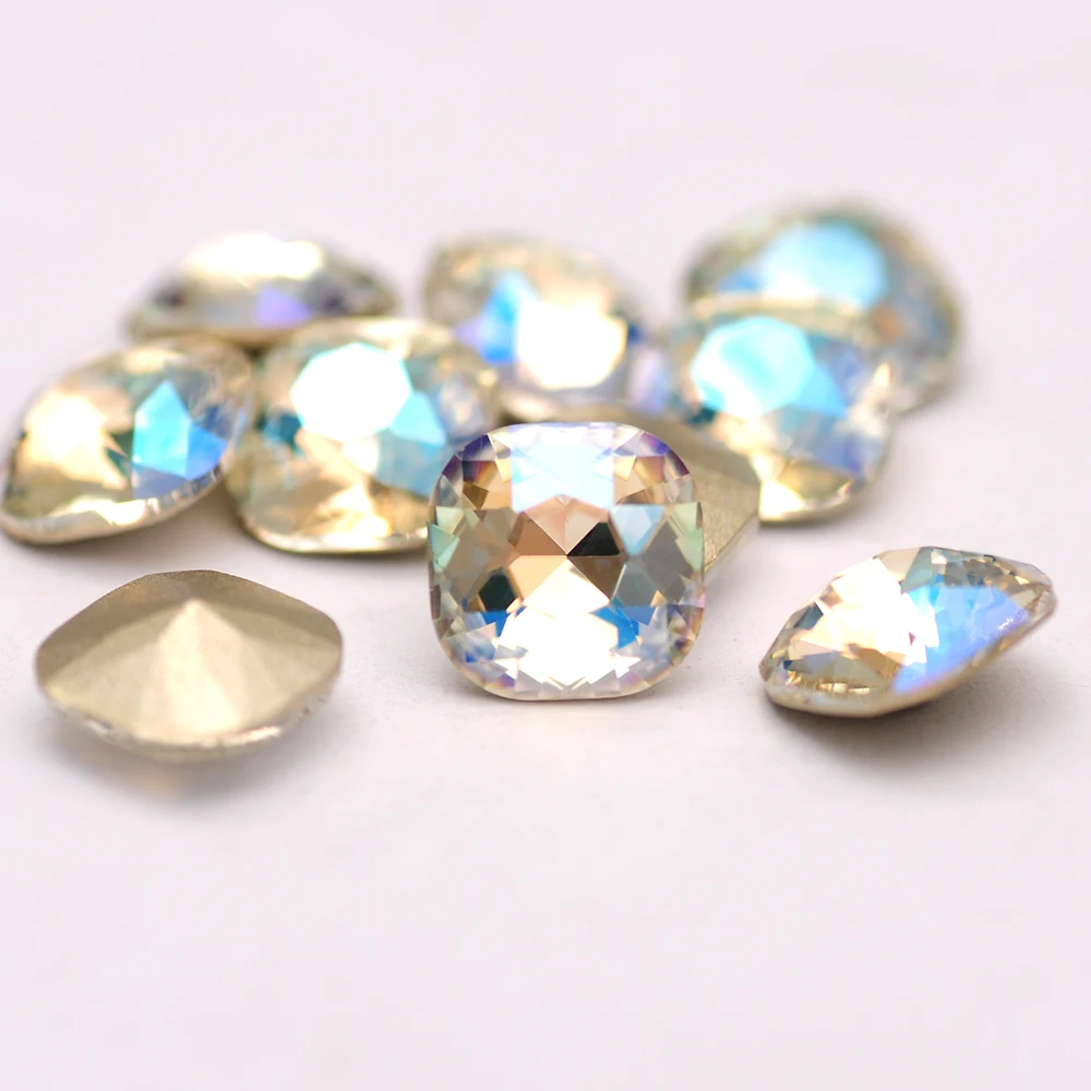 Moonlight Color Best Quality Rhinestone Different Sizes Shapes Crystal Glass 3D Pointed Back Nail Art Stones Shiny Decoration