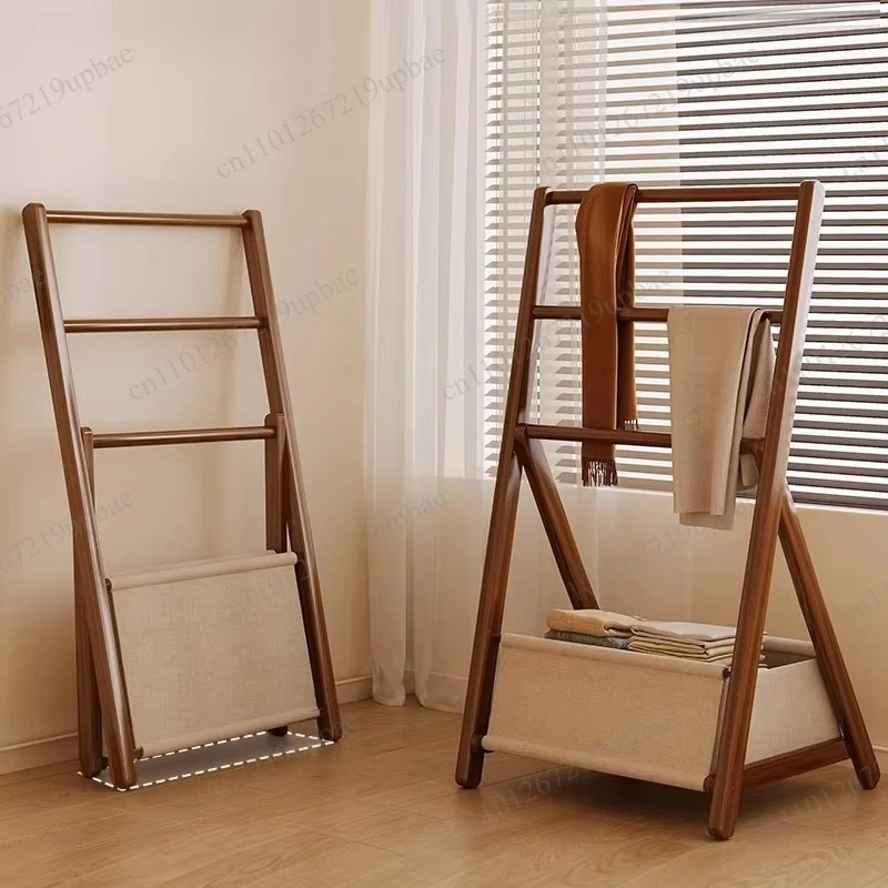 Bedroom Coat Racks, Bamboo Storage Clothing Rack, Simple Entrance Hall Wooden Storage Coat Shelf, Foldable Clothes Drying Shelf