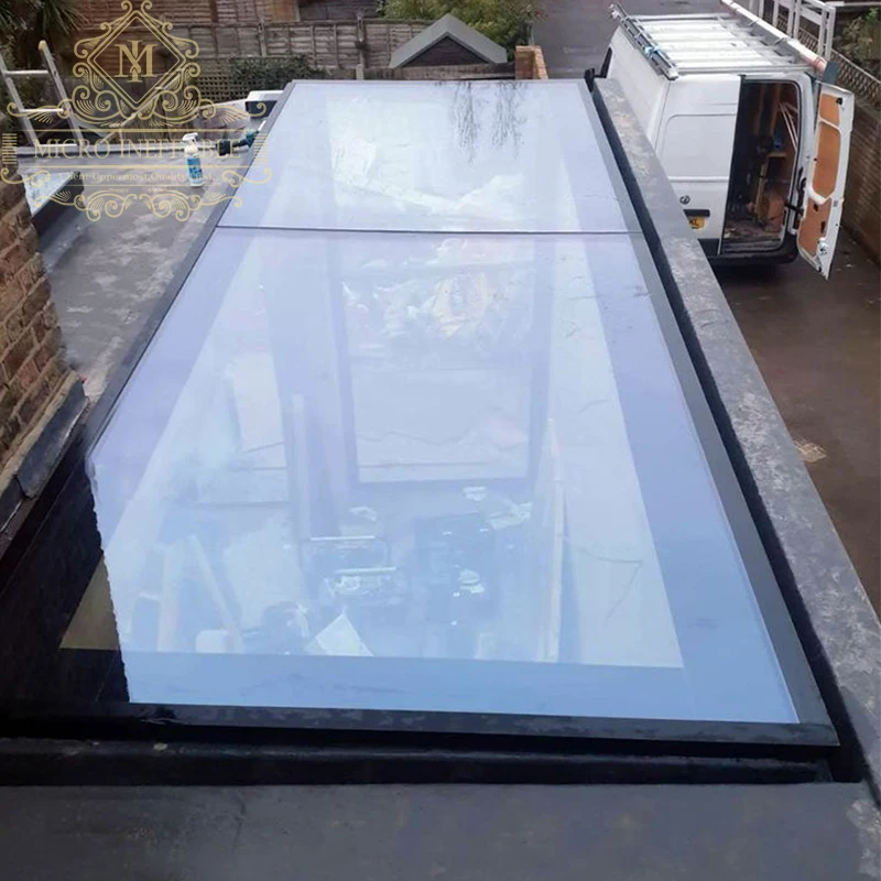 China High Quality Supplier Residential Automatic Reflective Glass Noiseless Roof Retractable Skylight