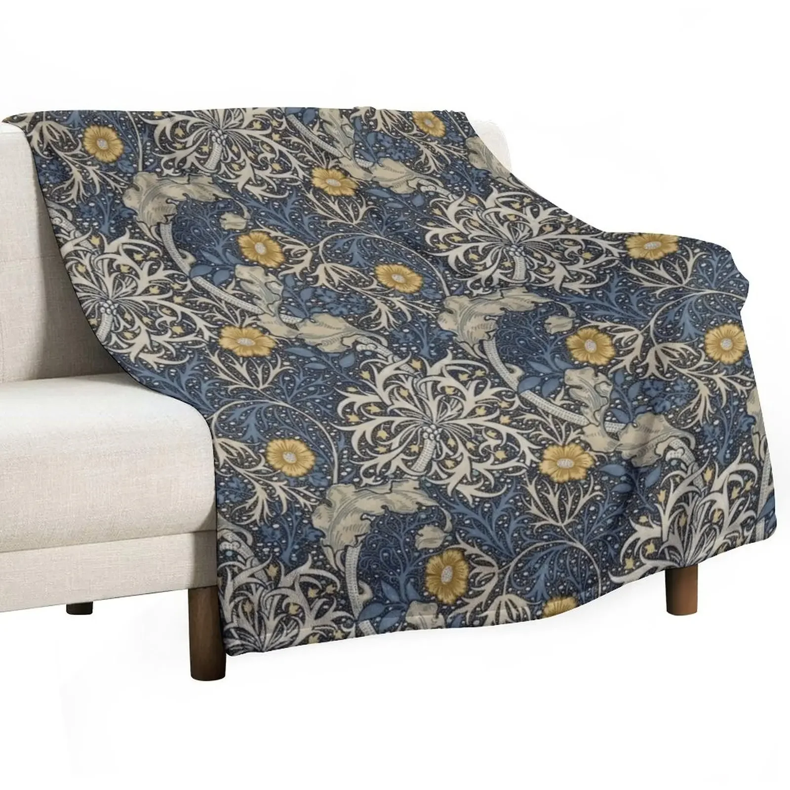 

William Morris Seaweed Throw Blanket For Sofa Thin Polar Blankets