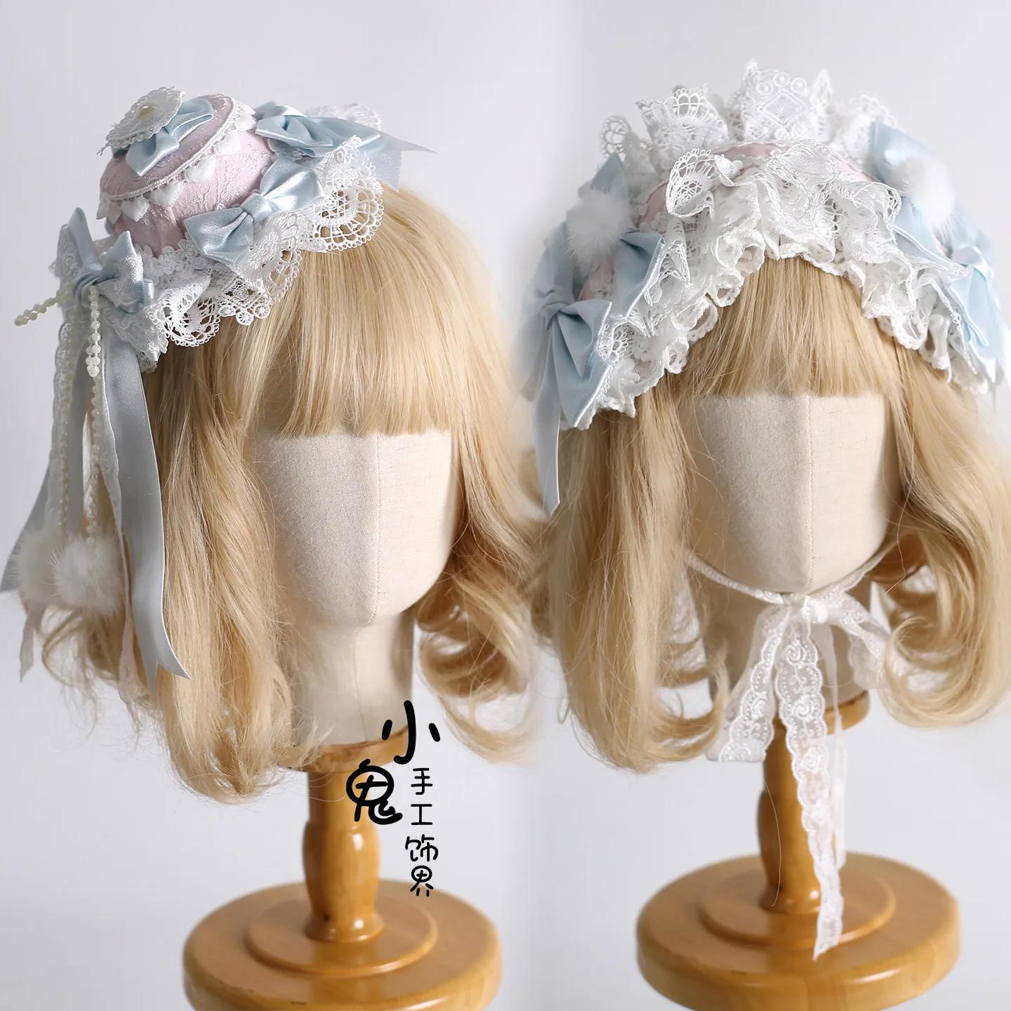 ที่คาดผมลูกไม้ประดับโบว์ไข่มุกสไตล์ญี่ปุ่นแบบดั้งเดิม พร้อมดอกไม้ KC สำหรับงานแต่งงาน ผ้าคลุมศีรษะแบบ BNT ปลอกแขน ผ้าคลุมศีรษะสไตล์โลลิต้าสำหรับผู้หญิง