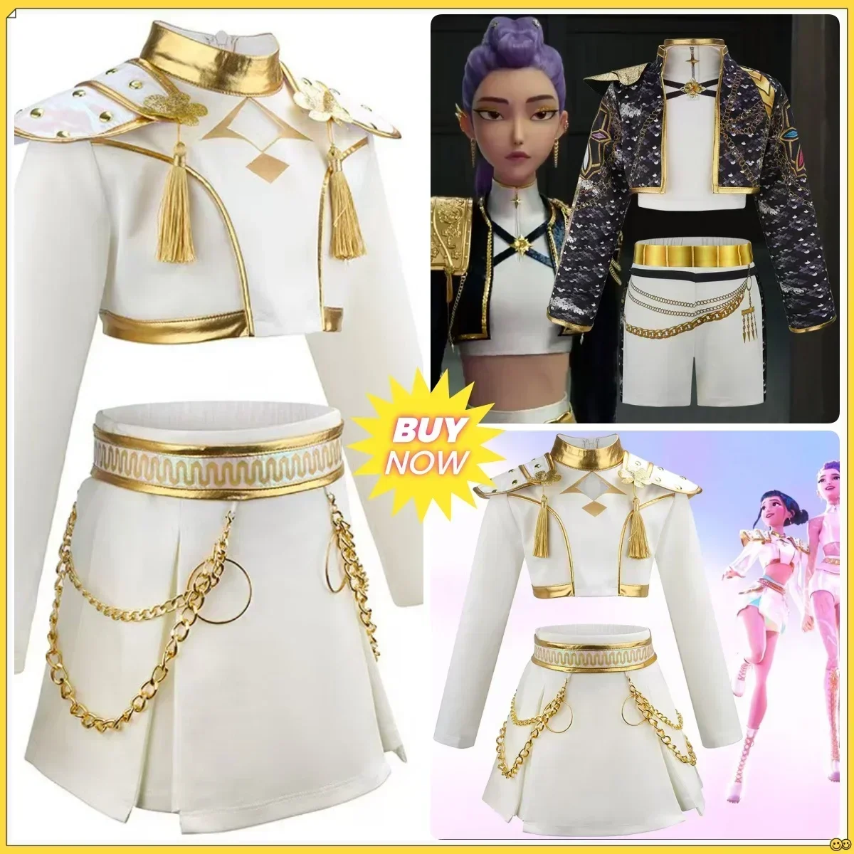 

Новое поступление 2026, горячая тенденция, эксклюзивный KPop, аниме Руми, карнавальный костюм, черно-белая униформа, женская одежда для Хэллоуина, Рождественской вечеринки