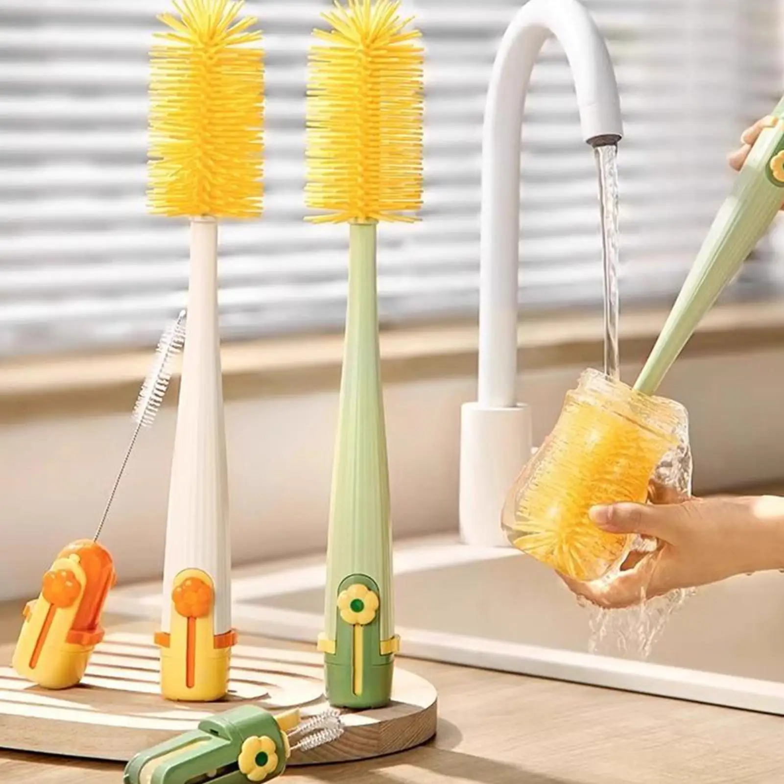 Water Bottle Brush Multifunctional Water Bottle Brush Set Portable Home Kitchen Washing Tools For Cups Crevices Lids Nipple