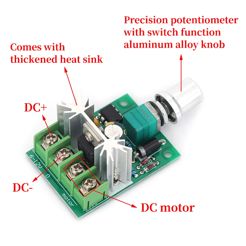 Javino 1/5/10Pcs 6A Voltage regulator 6V-12V PWM DC Motor Speed Regulator Controller Board Speed Motor Controller Switch Board