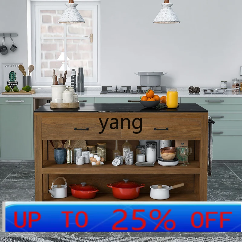 

LMM retro solid wood kitchen living room dining table storage cabinet operation table