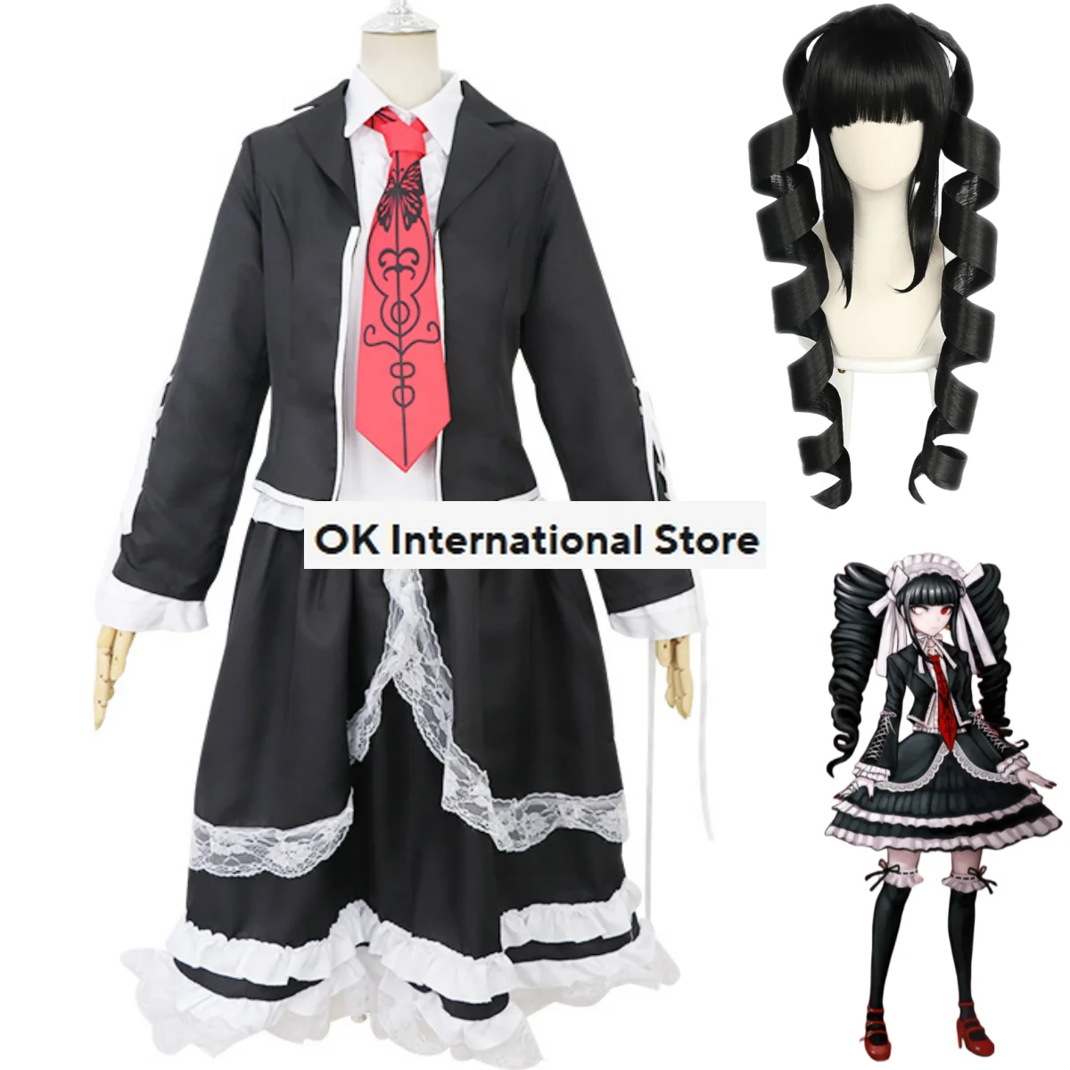 

Anime Game Danganronpa: Trigger Happy Havoc Yasuhiro Taeko Celestia Ludenberg Cosplay Costume Wig JK Uniform Woman Sexy Suit