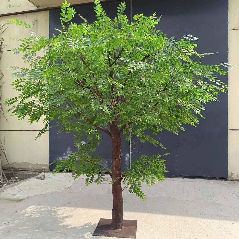 Simulation of elm fortune tree green plant garden landscape hotel shopping mall courtyard large fake tree floor decoration