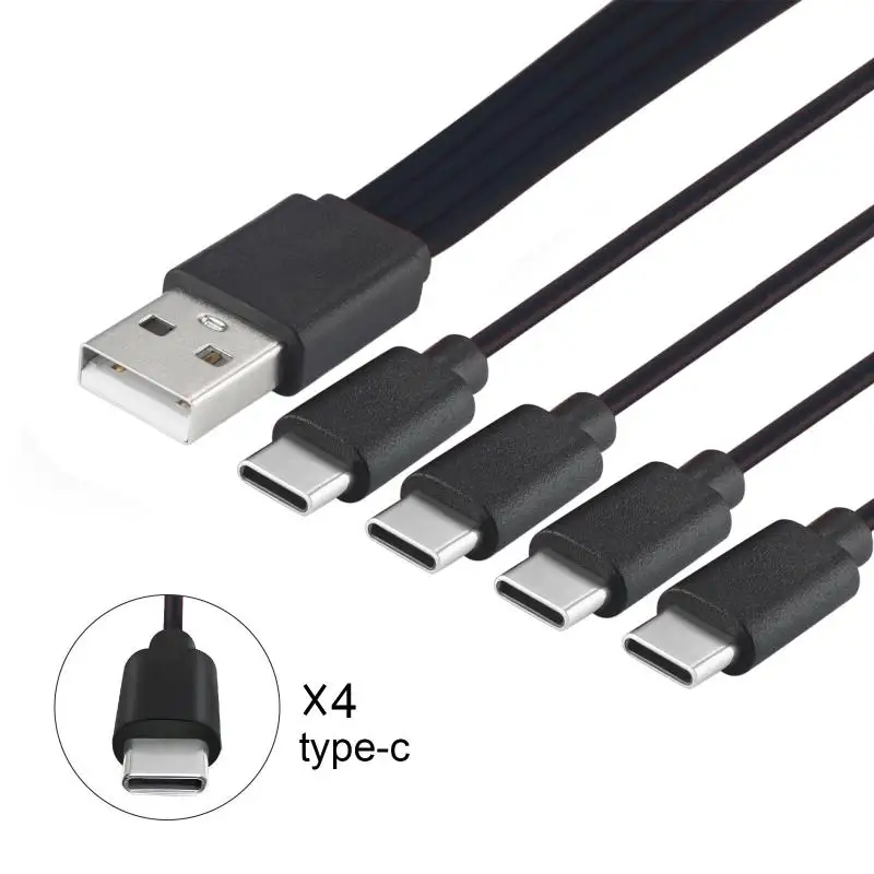 4-in-1 USB-C PD Hub Cable – Simultaneous Charging&Data Sync for Multiple Type-C Devices,Fast Charge for Tablets,Laptops&PCs