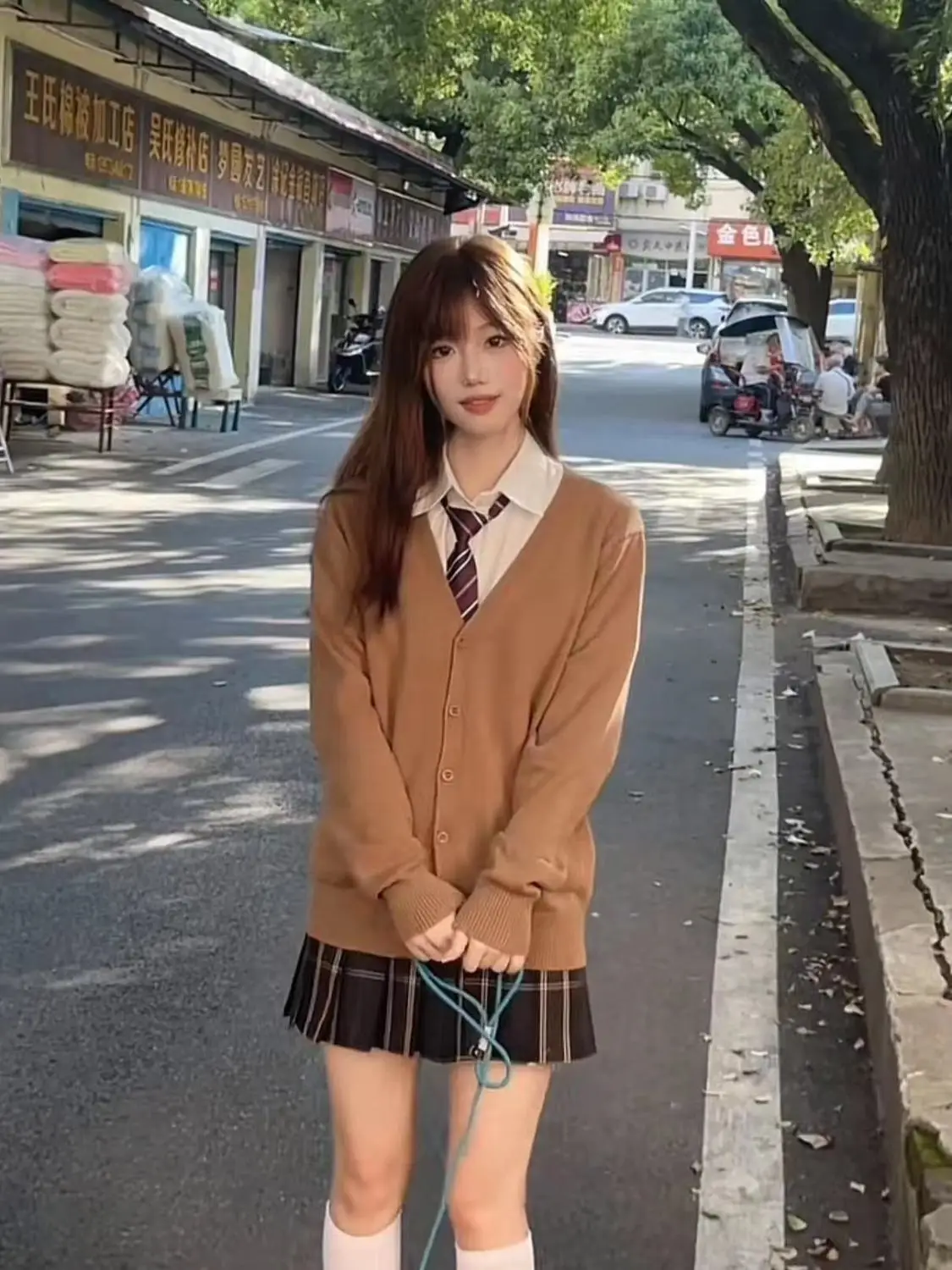 Academic style JK uniform sweater jacket women\'s cardigan Japanese fashion JK sweater solid color long sleeved knit sweater