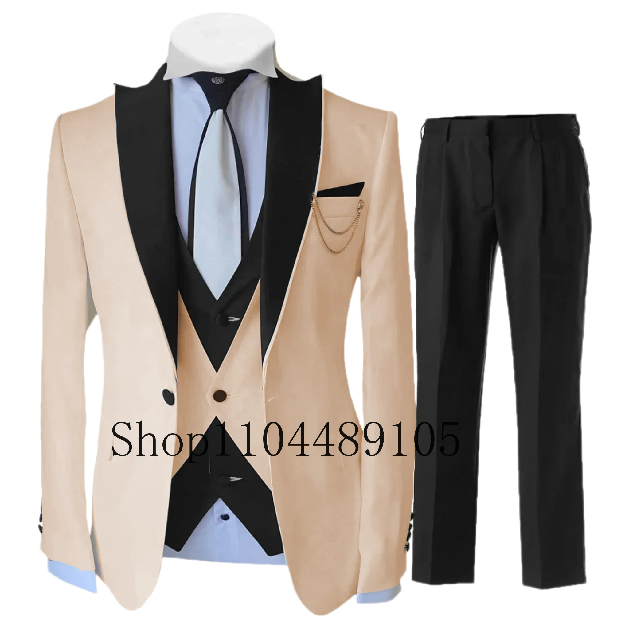 

Wedding Suits for Men Elegant Party Dresses Carnivals Men Single-buckle Panelled Vest Circus Costume Graduation Party Mens Suit