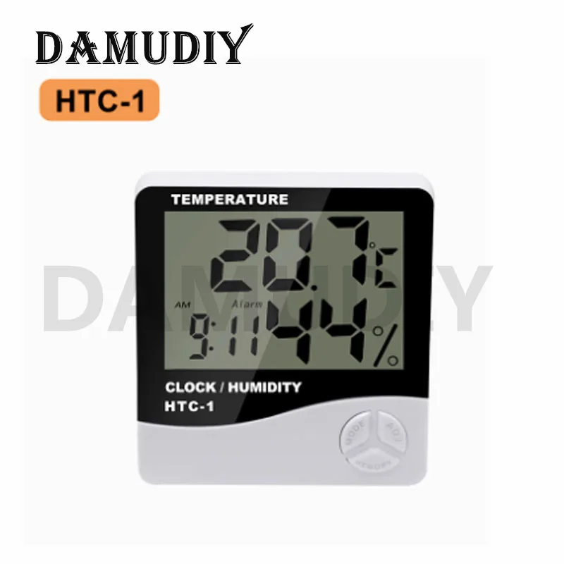 LCD Electronic Digital Temperature Humidity Meter Thermometer Hygrometer Indoor Outdoor Weather Station Clock HTC-1 HTC-2