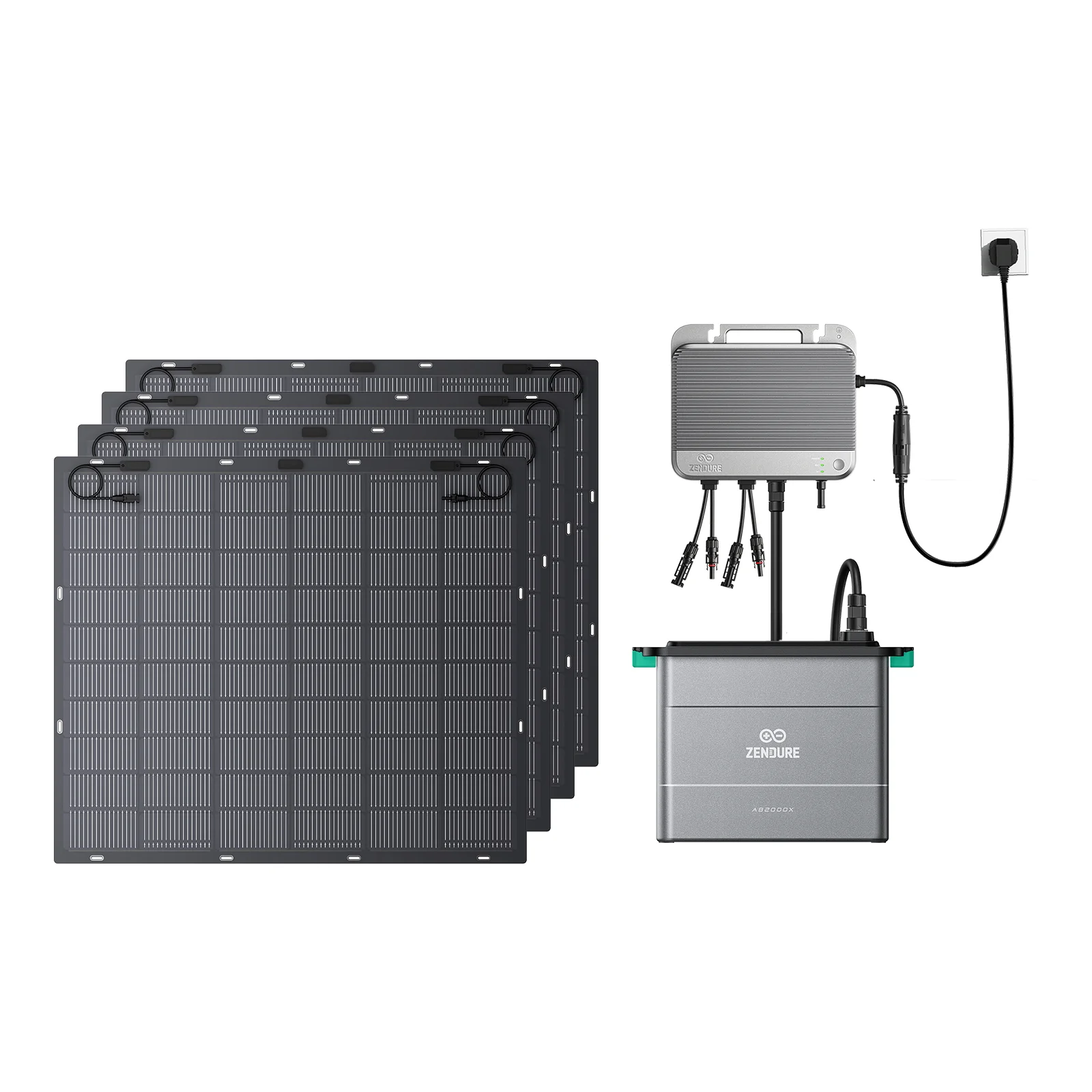 Zendure Solar Flow 800 Micro-omvormer voor balkon-energiecentrale, 1200W zonne-ingang, 800W AC in-/uitgang, weinig lichtproductie bij weinig licht, TOU-app.