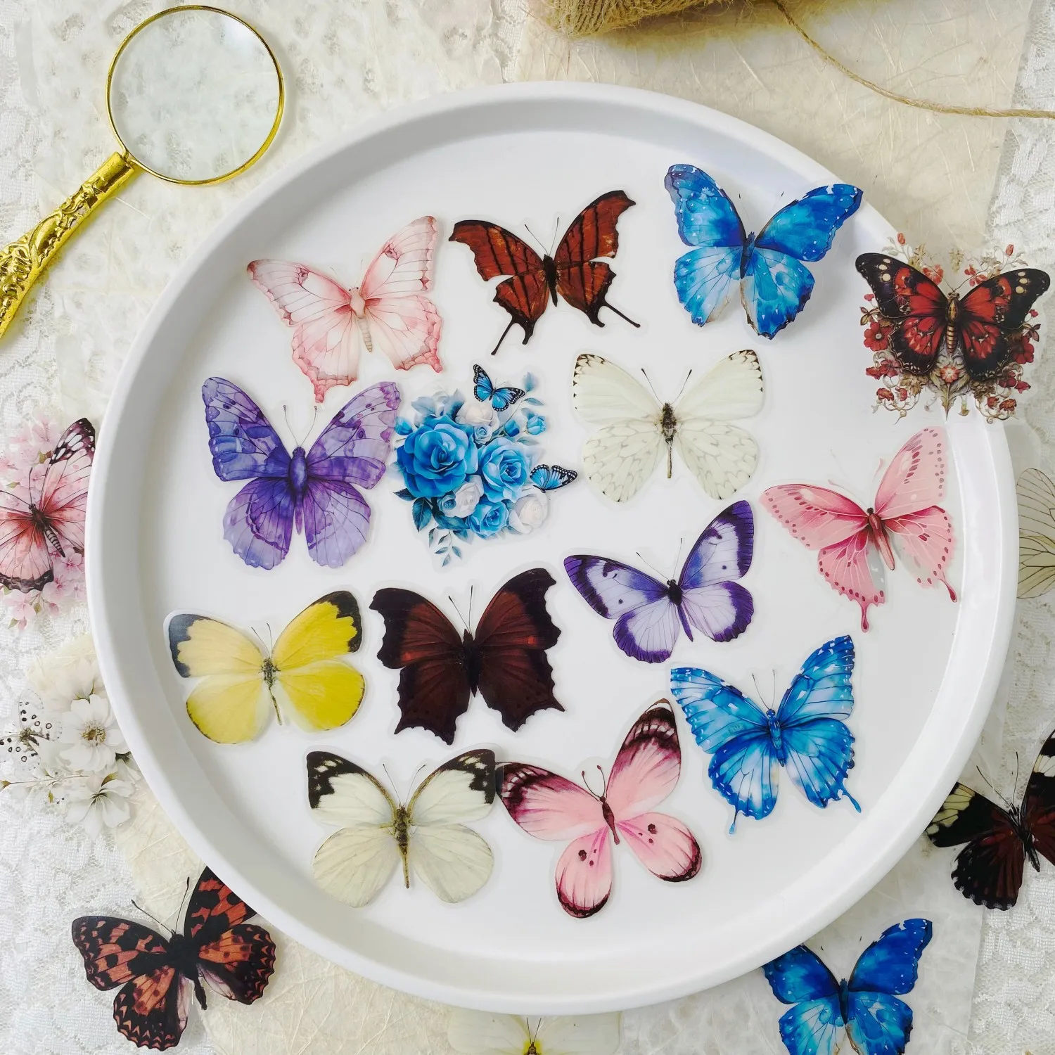 Journamm 40 قطعة ET ملصقات الفراشة لوازم سجل القصاصات مواد حساب اليد الإبداعية الديكور ملصقات صناعة يدوية مجلة غير المرغوب فيه #3