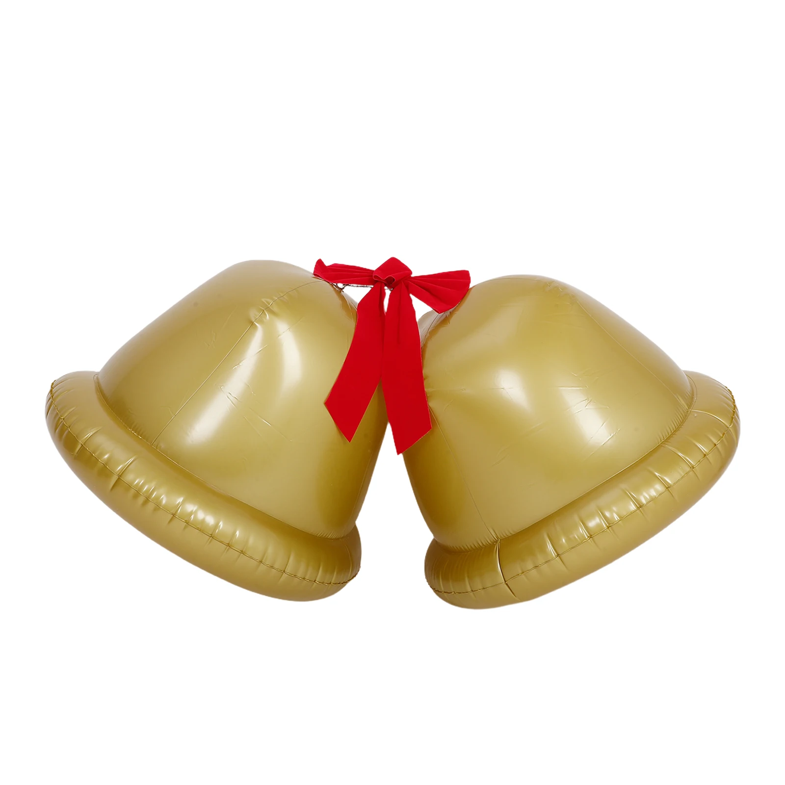 Giant Inflatable Jingle Bells With Bows Christmas Hanging Decorations For Indoor Outdoor Yard Porch Tree Lawn Party