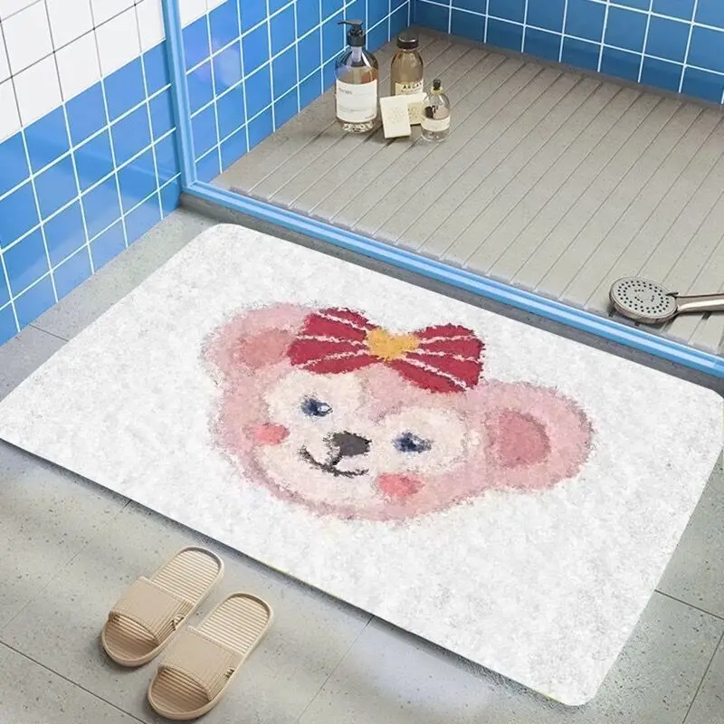 디즈니 스티치 현관 매트 2025 입구 욕실 용 새로운 미끄럼 방지 만화 깔개 침실 두꺼운 가짜 캐시미어 홈 카펫
