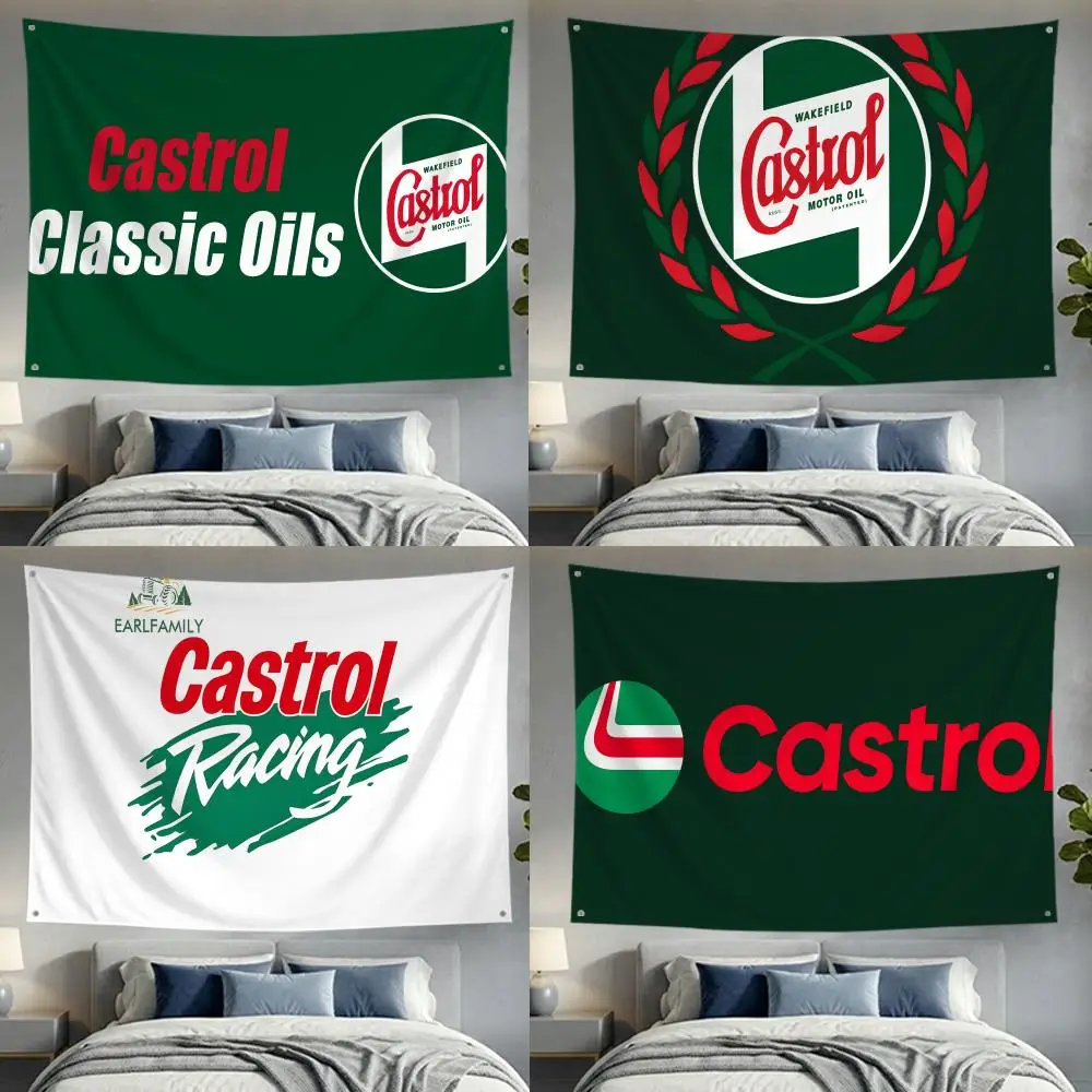 Castrol Castrols MOTOR oil Flags flags no edging design four rings hanging for indoor decor and outdoor decor