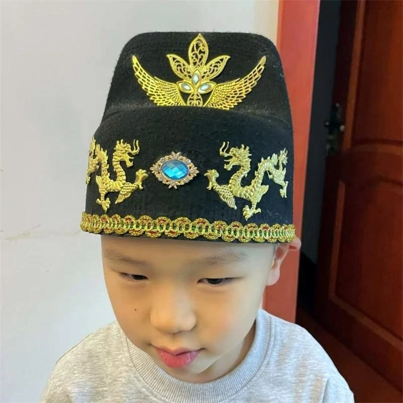 62KE Funny Officer Hat Chinese Costume Hat for Dressing Up Parties and Theme Party