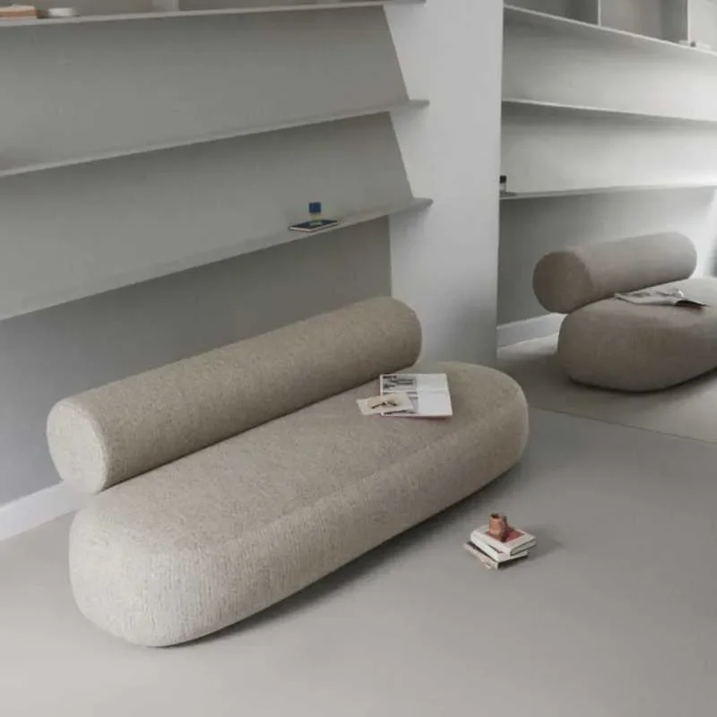 for Nordic Minimalist Ins Style Home Living Room Cream Style Bed and Breakfast Bedroom Special Shaped Sofa Lamb Wool Fabric