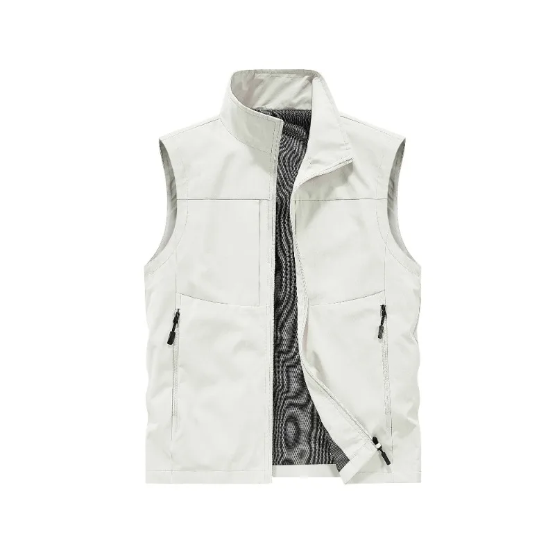 Men's Vest Lightweight Outerwear Sleeveless Men's Fashion Versatile Vest Outdoor Sports Leisure Windproof Breathable Warm Tank