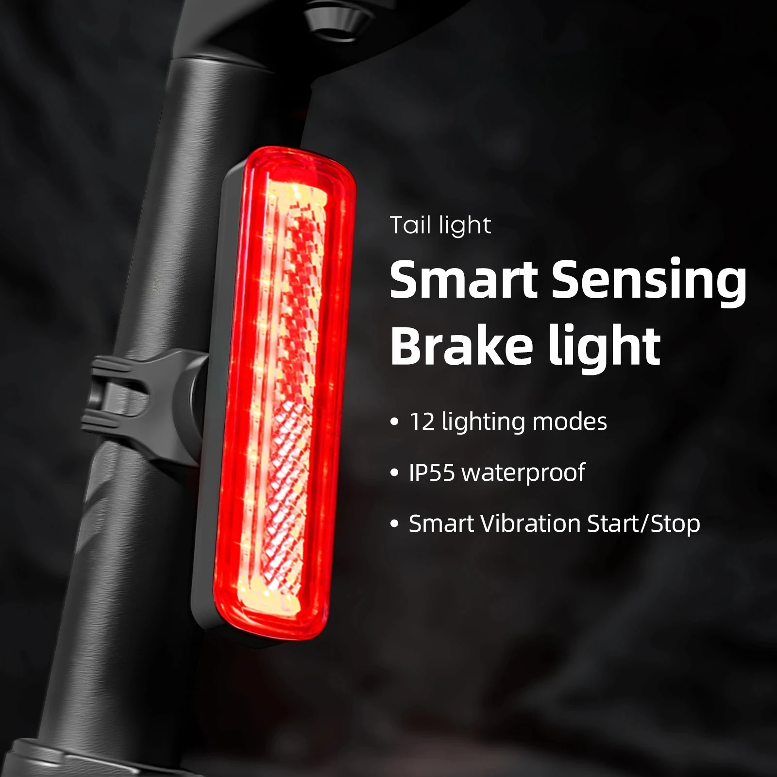 

RGB Bicycle Lights Bike Tail Light 600mAh Memory Mode Rainbow LED Warning USB Charging Waterproof Helmet Scooter Rear Taillight