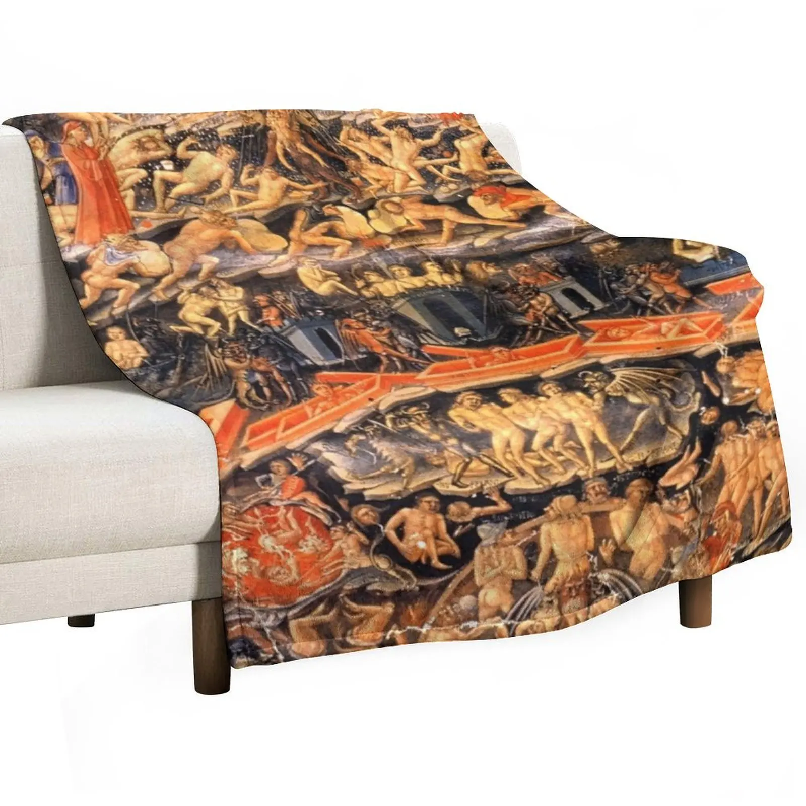 HD Inferno, from the Divine Comedy, by Bartolomeo di Fruosino HIGH DEFINITION Throw Blanket Picnic Luxury St Blankets