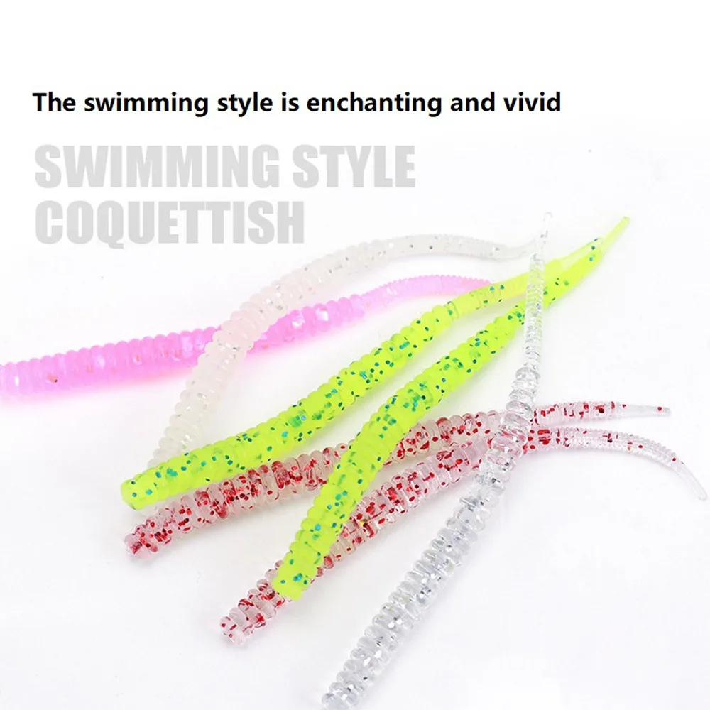 

20pcs/lot Fishing Small Soft Bait 50mm 60mm Wobbler Artificial Needle Tail Silicone Lure Thread Shearable Worm Bait Pesca