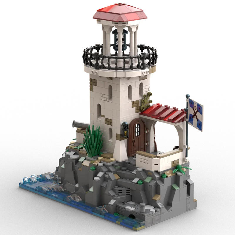 

Moc Building Blocks Island Model Empire Fort Lighthouse Technical Bricks DIY Assembly Construction Toys For Child Holiday Gifts