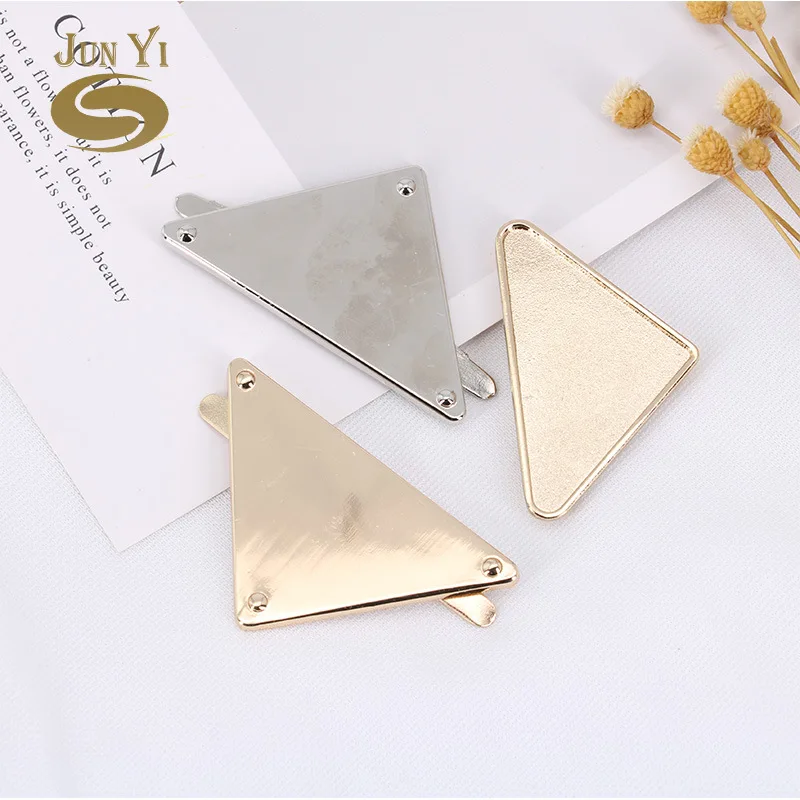 Engrave YOUR NAME 35mm/50mm Metal Label Long Triangle Purses Label Tags Metal Logo For handbag Bags Metal Labels