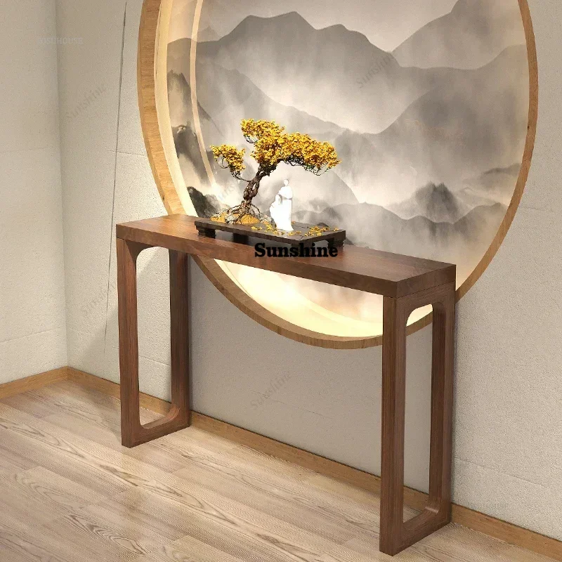 Chinese Style Console Tables Hallway Entry Wall Long Table Solid Wood Living Room Incense Tables Hotel Lobby End View Table Z W
