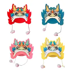 Chinese New Year Dragon Hat Cute Ornament DIY Craft New Year Party Costume Headgear Spring Festival Gift Dragon Head Hat