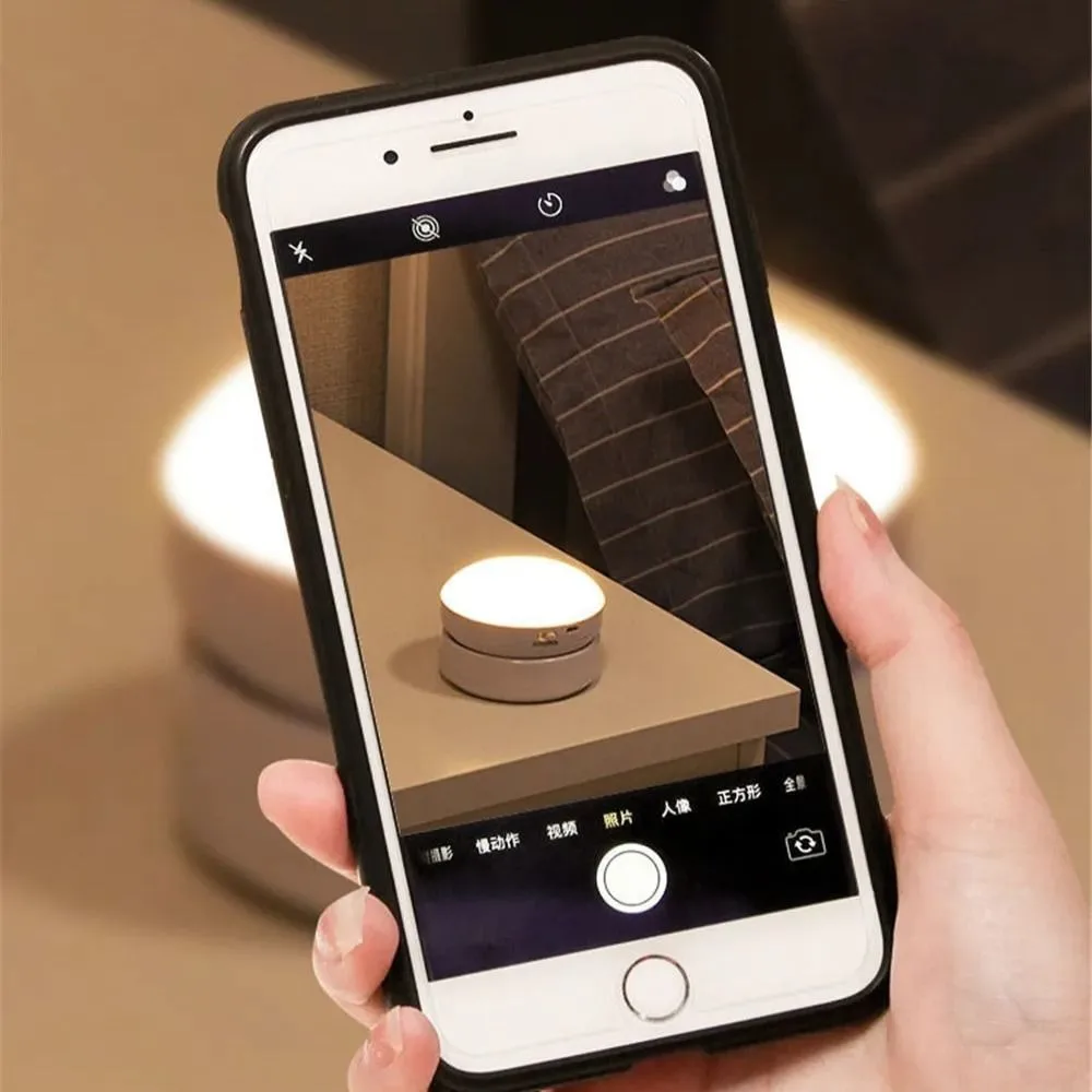 360 Rotated LED Night Light Intelligent Human Induction USB Charging Wall Lamps Round Creative Cabinet Light
