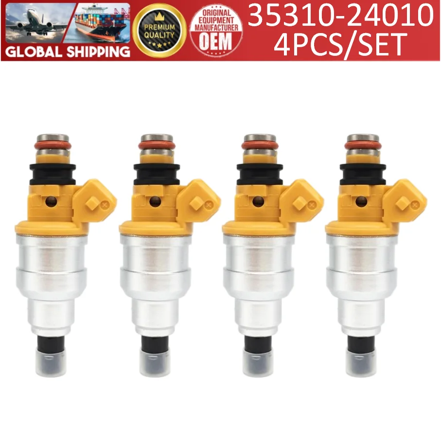 4pcs Fuel Injectors 35310-24010 Fits For Dodge&Hyundai Colt Scoupe 90cid 1.5L L4#0280150788