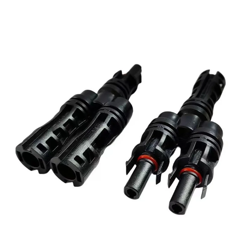60A Solar Cable 1500V PV Connector 1500V Rated 60A Current Capacity PPE Material Weatherproof Construction Black