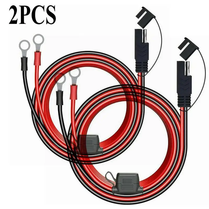 1/2PCS Sae 2 Pin Quick Disconnect to O Ring Terminal Harness For Motorcycle Battery Terminal To SAE Quick Extension Cord Cable