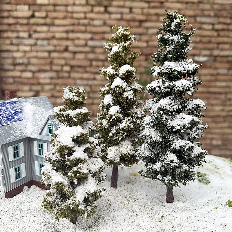 Micro Landscape Winter Cedar Tree Snow Scene Platform Decoration Pine Tree 1/87 ho scale Train Railway Layout