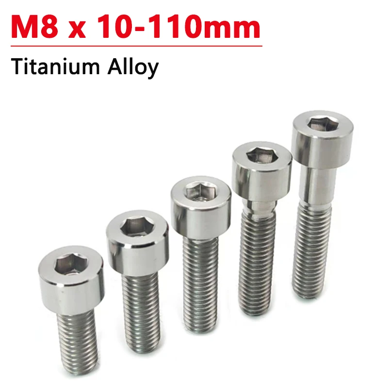 

1pc M8 Allen Titanium Bolt Hexagon Hex Socket Cap Screw for Auto Motorcycle Modifying Length 10 15 20 25 30 35 40 50 55 60-110mm