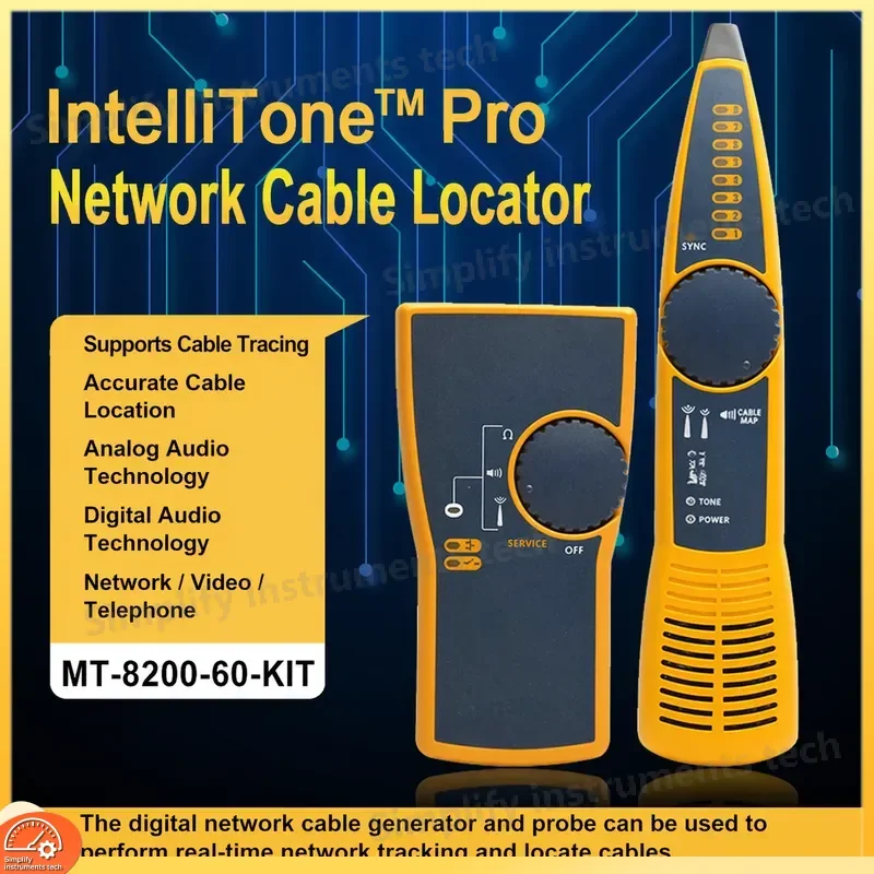 MT8200 60 KIT Audio Line Finder Network Cable Tester Fault Detector Tone Generator Probe Kit for Telephone Ethernet
