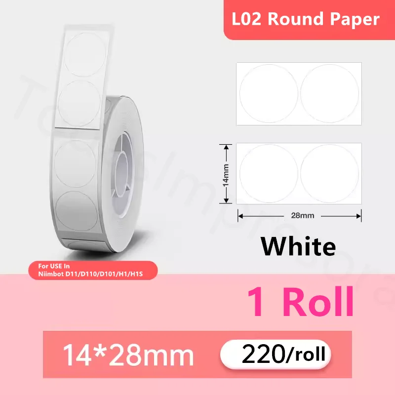 Niimbot H1 H1S D101 D11 D110 Thermal Label Printer Round Paper Waterproof Adhesive Label Sticker Stationary Storage Name Marker