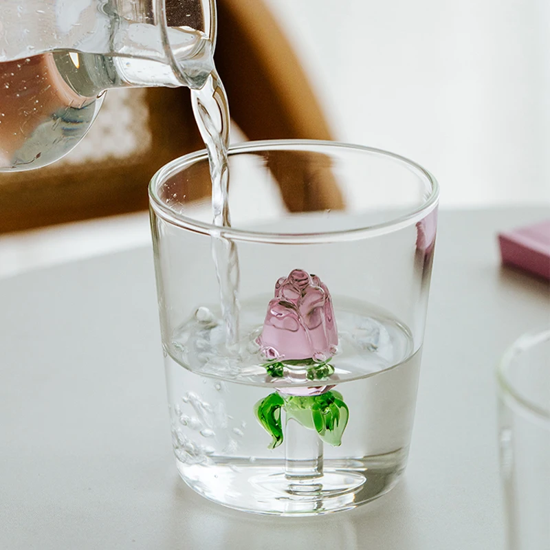 3D Creative Glass Cups Transparent Mugs With Handle Coffee Cup Cute Water Bottles Heat Resistant Milk Coupe Best Festival Gifts