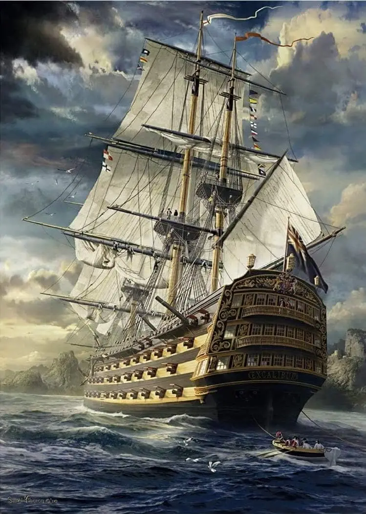 1000 Pieces 75*50cm Jigsaw Puzzle Sails Set Wooden Puzzle Fun Gift for Kids Boys Girls Bedroom Classroom Game Room Wall Decor
