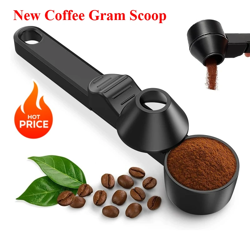 Reusable Leakproof Coffee Gram Scoop Kitchen Protein Powder Measuring Spoon Milk&Supplements Sliding Spoon for Bar Gym Travel