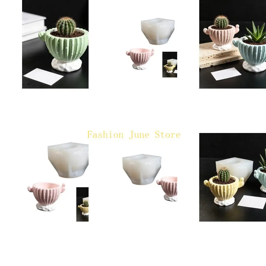 N5KA Plant Container Casting Mold in Silicone, Smooth Interior Form for Resin Cement Concrete Holder and Small Planter Display