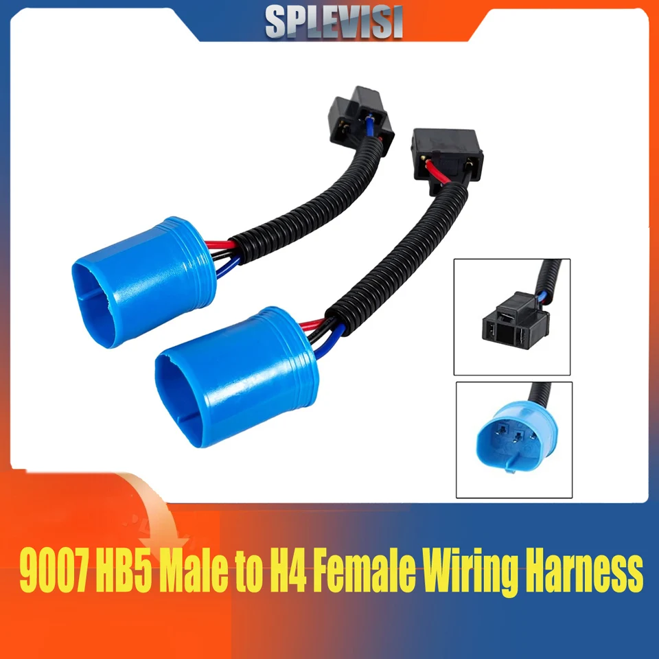 

9007 to H4 9003 Exchange Connector Retrofit Wiring Harness Adapter Extension Conversion Cable for Headlight DIY Car Accessories