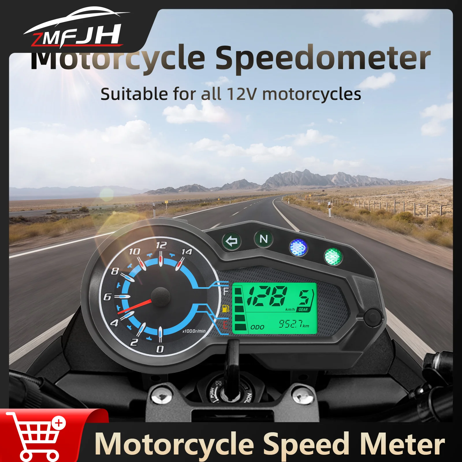 

Digital Motorcycle Speedometer Odometer RPM Motor Instrument Multi-function Indicator For 1,2,4 Cylinder For Italika 150Z 150Sz