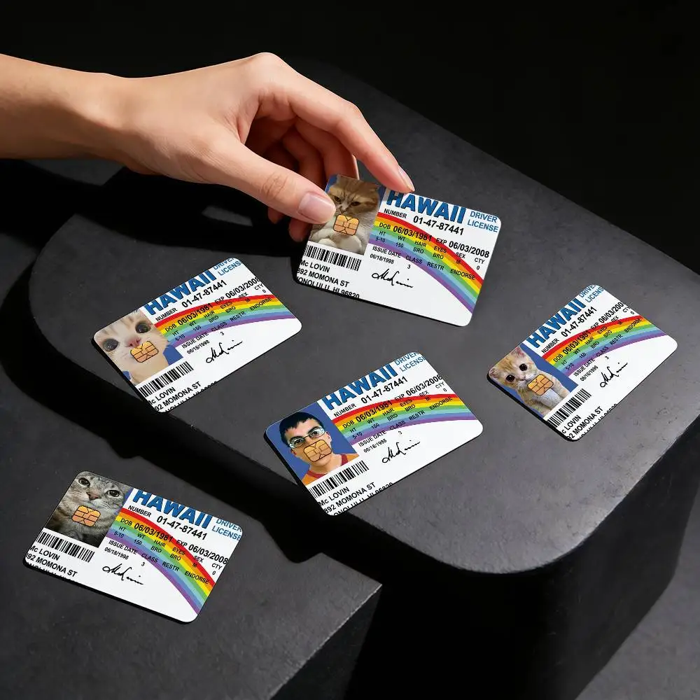 Mclovin ID Flag Fake Driver License Cat Meme Credit Card Skin Sticker Cover Decal Wrap Debit Card Stickers Durable Removable