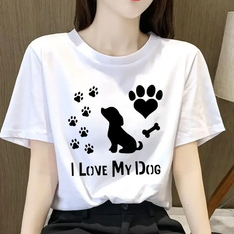 Modal Fabric Female Print Summer New Simple Cartoon Pattern T-shirt Harajuku Casual Short Sleeve T-shirt Summer New Streetwear