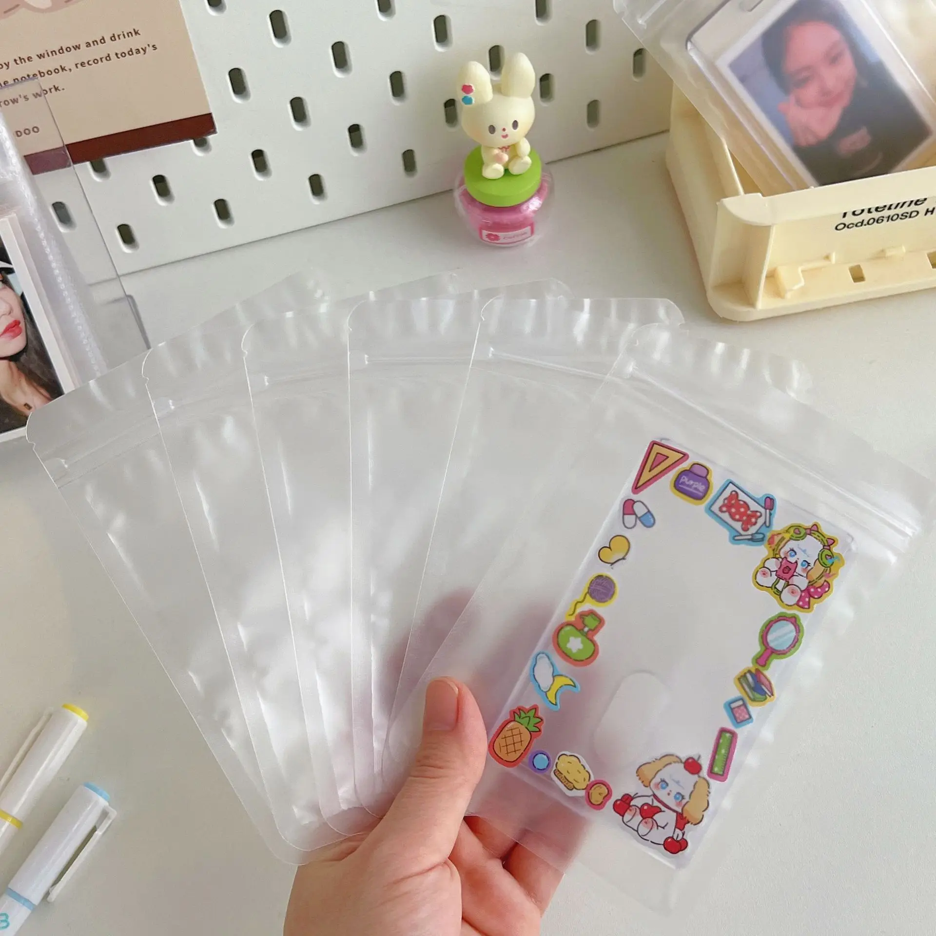 50 Stück matte selbstklebende Beutel, transparente Lebensmittelverpackungsbeutel, Süßigkeiten-Versiegelungsbeutel, Früchtetee-Versiegelungsbeutel – Detail 9