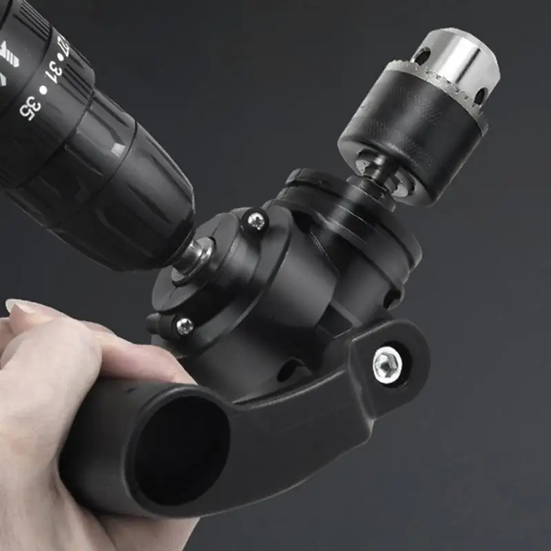 Imagem -02 - Adaptador de 90 Graus para Broca Multifuncional Ergonômico Adaptador de Mandril de Broca Preto Ângulo Direito Acessório de Broca de Metal Mandril