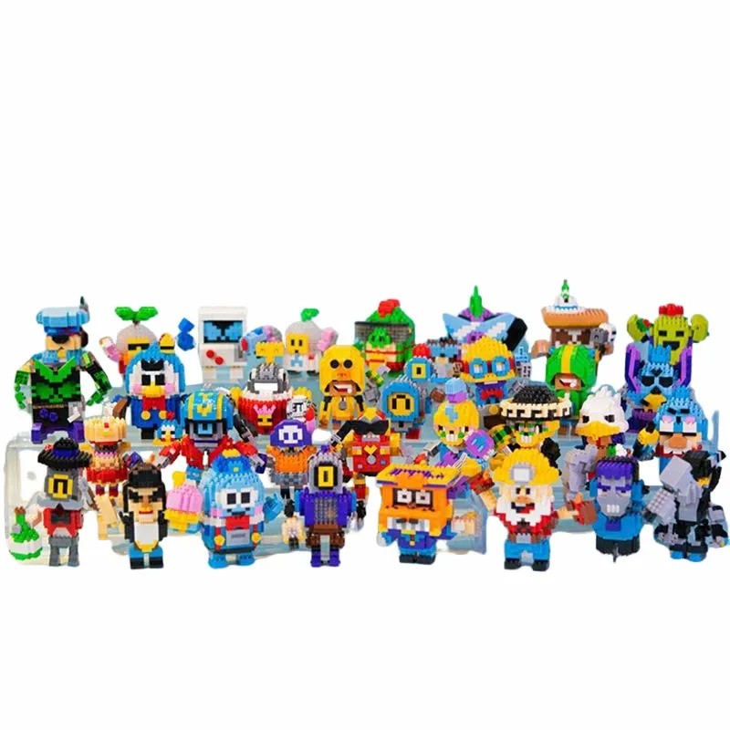 Cartoon Robot Game Building Blocks Creative 3d Diy Assembled Model Dalier Monster Micro Brick Figures Kid Toys For Holiday Gift